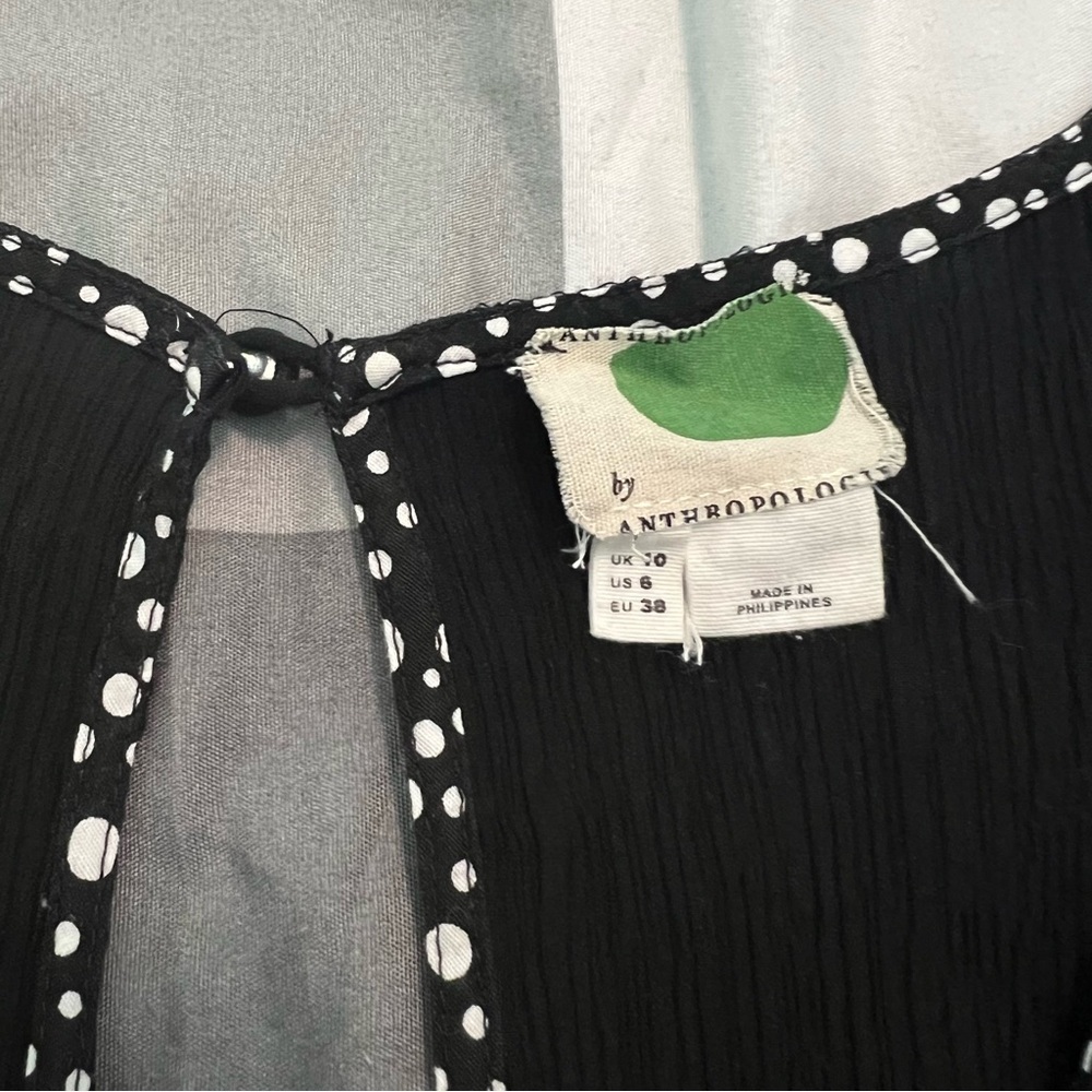 Anthropologie Black Abbey Crepe Wide Leg Jumpsuit Tie Waist Cocktail Size 6 - Picture 8 of 13